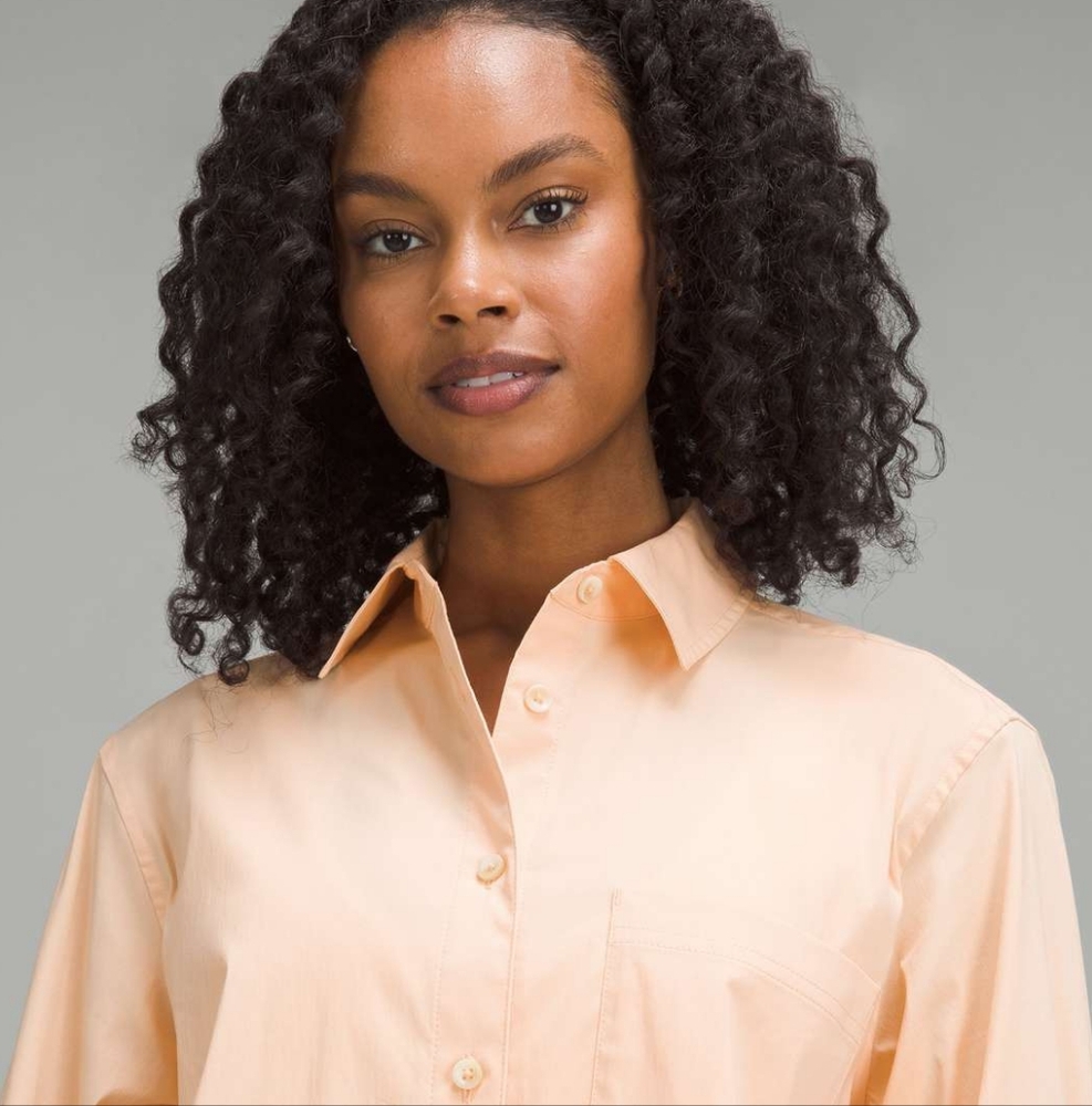Lululemon Women's Cotton Blend Poplin Button Down Shirt NWT Size Small (PCHB) - Picture 12 of 13